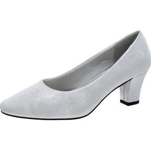 Easy Street Women's Silver Ballari Round Toe Heel Pumps Size 9.5